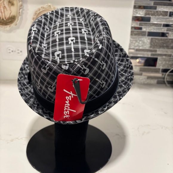 Fender Guitars Fedora Hat Unisex Size S/M Axe Plaid Strat Stratocaster New - Picture 4 of 8